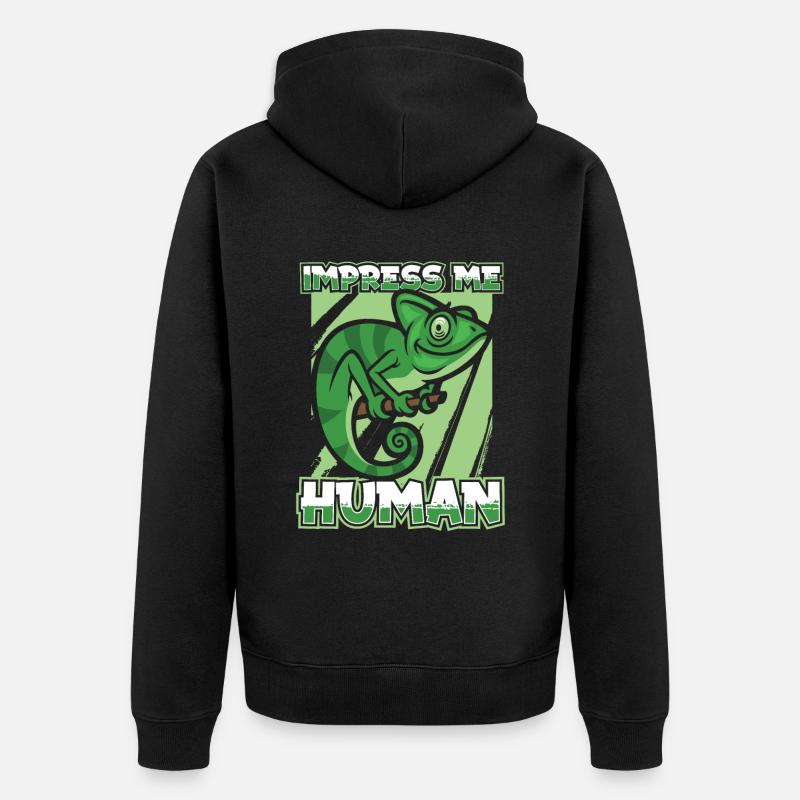 Chameleon Chamäleon - Unisex Premium Bio Zip Hoodie - Schwarz