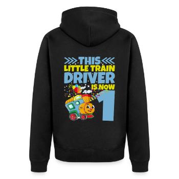 1. Geburtstag Dieser Kleine Lokführer Ist Jetzt 1 - Unisex Premium Bio Zip Hoodie - Schwarz - Hinten - Nico (187cm)