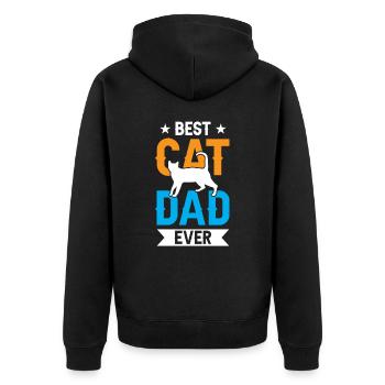 The Best Cat Dad Ever Cat Father - Unisex Premium Organic Zip Hoodie - black - Back - Nico (187cm)