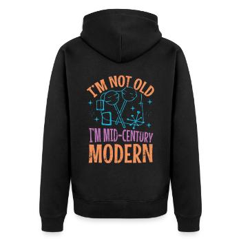 I'm not old, I'm modern - Unisex Premium Organic Zip Hoodie - black - Back - Nico (187cm)