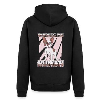 Français Bulldog Frenchie Französische Bulldogge - Veste à capuche bio Premium Unisexe - noir - Dos - Nico (187cm)