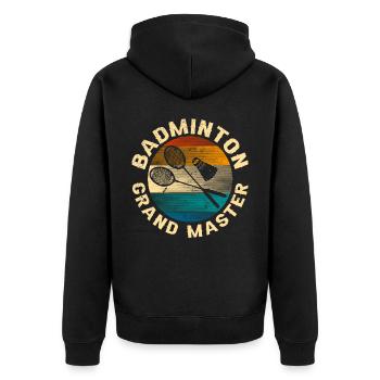 Cool Retro Crossing Raquettes Badminton Grand Maître - Veste à capuche bio Premium Unisexe - noir - Dos - Nico (187cm)