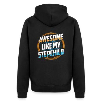 Fantastisch Wie Mein Stiefkind Stepdad Stiefvater - Unisex Premium Bio Zip Hoodie - Schwarz - Hinten - Nico (187cm)