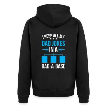 Dad Jokes Papa Papi Sayings Father Day Father - Unisex Premium Organic Zip Hoodie - black - Back - Nico (187cm)