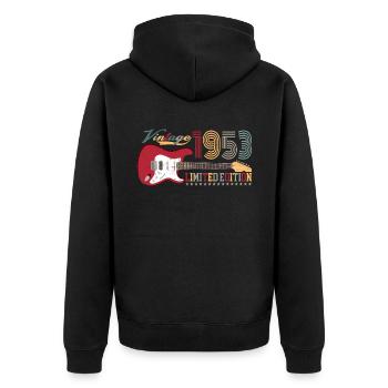 Vintage 1953 Limited Edition 69th birthday | - Unisex Premium Organic Zip Hoodie - black - Back - Nico (187cm)