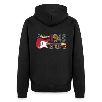 Vintage 1949 Limited Edition 73rd birthday | - Unisex Premium Organic Zip Hoodie - black - Back - Nico (187cm)