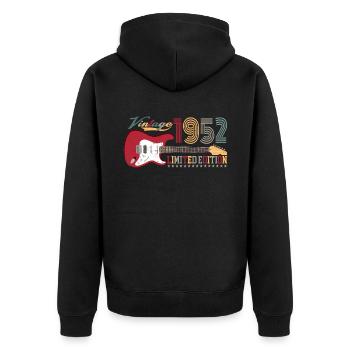 Vintage 1952 Limited Edition 70th birthday | - Unisex Premium Organic Zip Hoodie - black - Back - Nico (187cm)