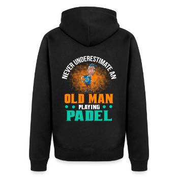 Cool Padel Papa Joueur de Padel Père - Veste à capuche bio Premium Unisexe - noir - Dos - Nico (187cm)