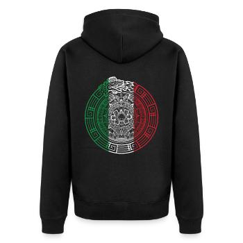 Quetzalcoatl Ouroboros Schla à plumes aztèque - Veste à capuche bio Premium Unisexe - noir - Dos - Nico (187cm)