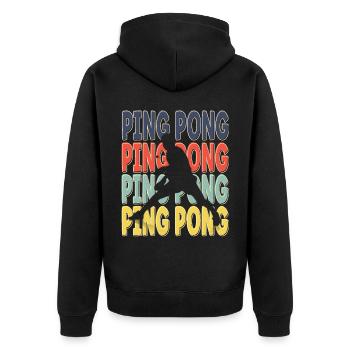 Cool Retro Text Silhouette Ping pong - Veste à capuche bio Premium Unisexe - noir - Dos - Nico (187cm)