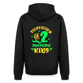 Beau-père de 2 grands enfants Beau-père - Veste à capuche bio Premium Unisexe - noir - Dos - Nico (187cm)