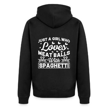 Monstre Spaghetti Volant FSM - Veste à capuche bio Premium Unisexe - noir - Dos - Nico (187cm)