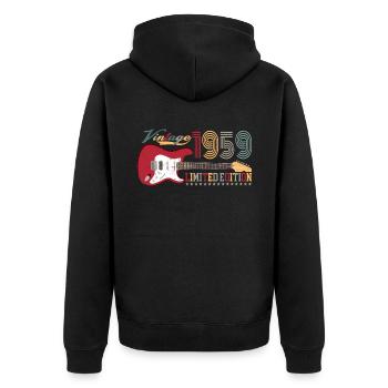 Vintage 1959 Limited Edition 63rd birthday | - Unisex Premium Organic Zip Hoodie - black - Back - Nico (187cm)