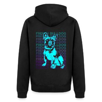 Français Bulldog Rétro - Veste à capuche bio Premium Unisexe - noir - Dos - Nico (187cm)