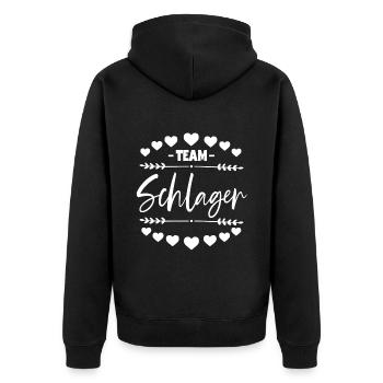 Schlagerparty Frauen Team Schlager - Unisex Premium Bio Zip Hoodie - Schwarz - Hinten - Nico (187cm)