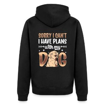 ch Avoir des plans avec mon chien Désolé Dictons Hobby - Veste à capuche bio Premium Unisexe - noir - Dos - Nico (187cm)