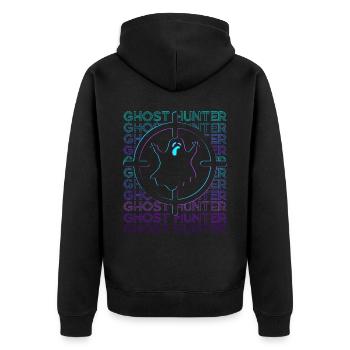 Ghost Hunter Ghost Hunt Retro - Unisex Premium Organic Zip Hoodie - black - Back - Nico (187cm)