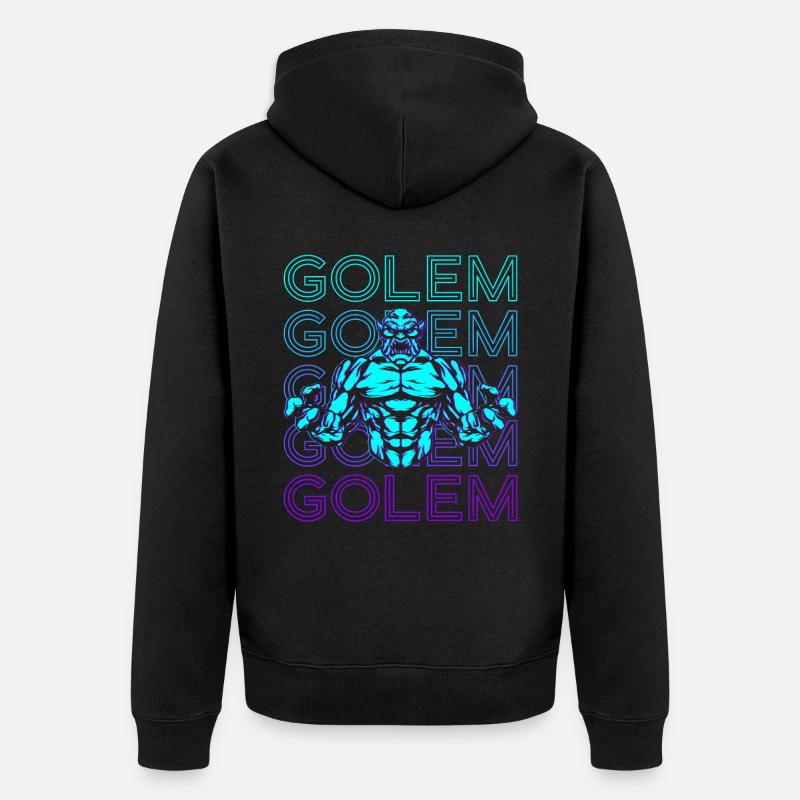 Golem Mythologie juive Yiddish Rétro - Veste à capuche bio Premium Unisexe - noir