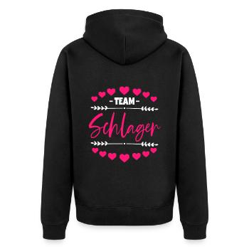 Schlagerparty Frauen Team Schlager - Unisex Premium Bio Zip Hoodie - Schwarz - Hinten - Nico (187cm)