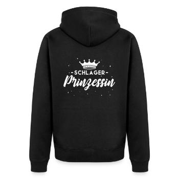 Schlagerparty Schlager Prinzessin - Unisex Premium Bio Zip Hoodie - Schwarz - Hinten - Nico (187cm)