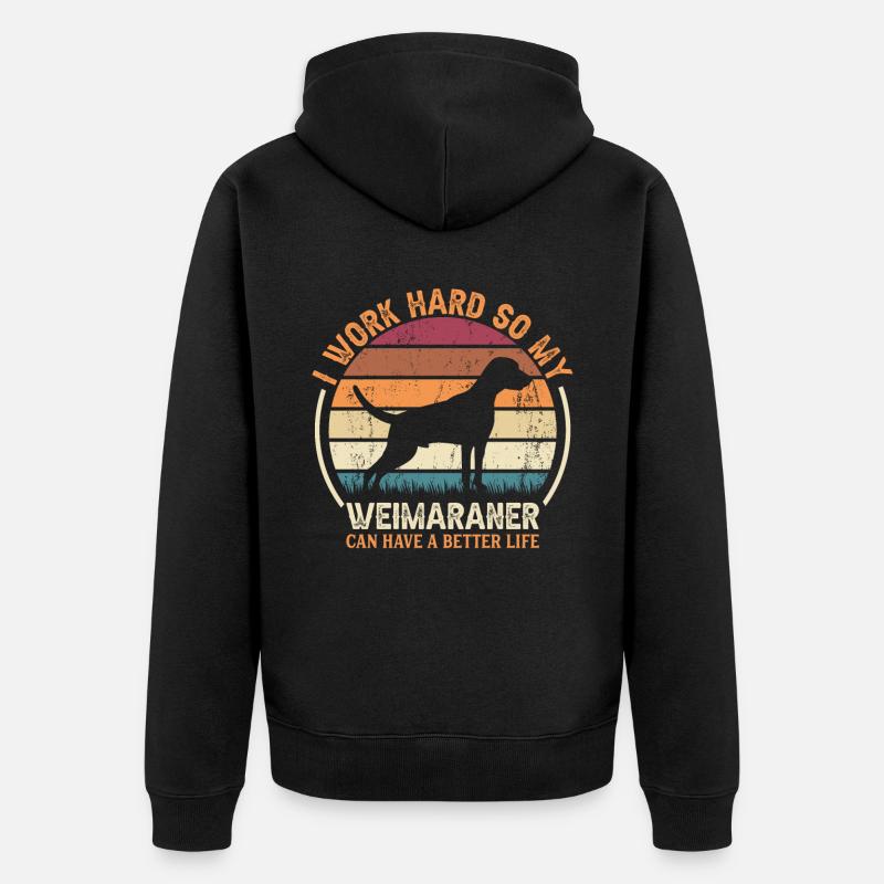 Arbeit Hart - Rétro Weimaranerer - Veste à capuche bio Premium Unisexe - noir
