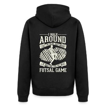 Je me promène bien - Futsal - Veste à capuche bio Premium Unisexe - noir - Dos - Nico (187cm)