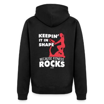 Sports Girls Woman Mother Lose Weight - Unisex Premium Organic Zip Hoodie - black - Back - Nico (187cm)