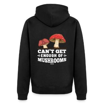 Je ne peux pas en avoir assez des champignons - Veste à capuche bio Premium Unisexe - noir - Dos - Nico (187cm)
