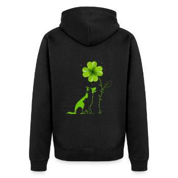 Tu es mon porte-bonheur Berger Chien Cloverleaf - Veste à capuche bio Premium Unisexe - noir - Dos - Nico (187cm)