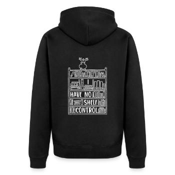 Ich Habe Keine Regalkontrolle Für Buchliebhaber - Unisex Premium Bio Zip Hoodie - Schwarz - Hinten - Nico (187cm)