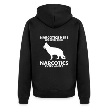 Design German Shepherd Police Design - Unisex Premium Organic Zip Hoodie - black - Back - Nico (187cm)