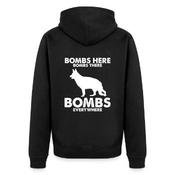 Design German Shepherd Police Design - Unisex Premium Organic Zip Hoodie - black - Back - Nico (187cm)