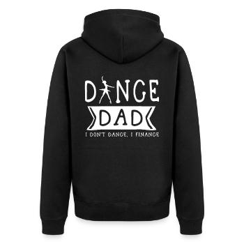 Tanz Vater, Ich Tanze Nicht, Ich Finanziere - Unisex Premium Bio Zip Hoodie - Schwarz - Hinten - Nico (187cm)