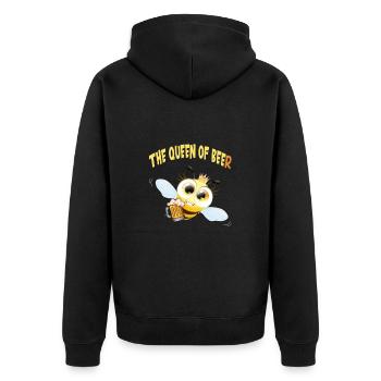 Queen Bee Beer King Cocktail Disco - Unisex Premium Organic Zip Hoodie - black - Back - Nico (187cm)