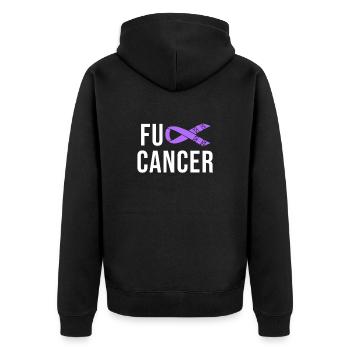 Krebs Hodgkins Lymphoma - Unisex Premium Bio Zip Hoodie - Schwarz - Hinten - Nico (187cm)