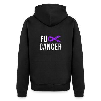 Krebs Leiomyosarcoma - Unisex Premium Bio Zip Hoodie - Schwarz - Hinten - Nico (187cm)