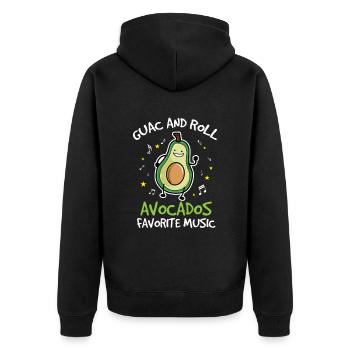 Avocado design for vegetarians and vegans - Unisex Premium Organic Zip Hoodie - black - Back - Nico (187cm)