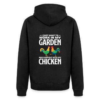 Poulet Farm Volaille Coq Poulets Cadeau - Veste à capuche bio Premium Unisexe - noir - Dos - Nico (187cm)