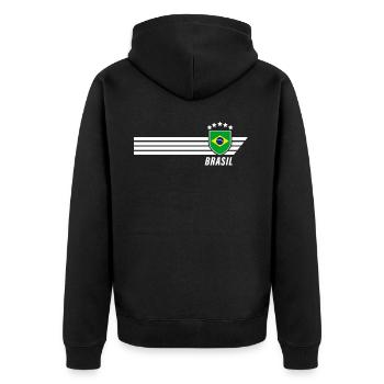 Brésil Maillot de fan de football brésilien Seleção - Veste à capuche bio Premium Unisexe - noir - Dos - Nico (187cm)