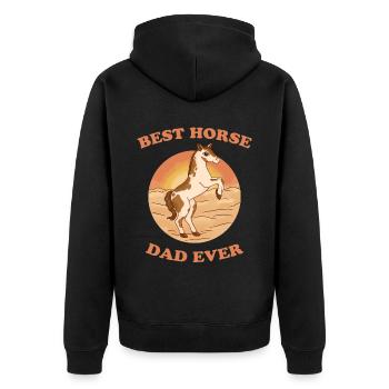 Meilleur cadeau de cheval papa de cavalier d’équitation - Veste à capuche bio Premium Unisexe - noir - Dos - Nico (187cm)