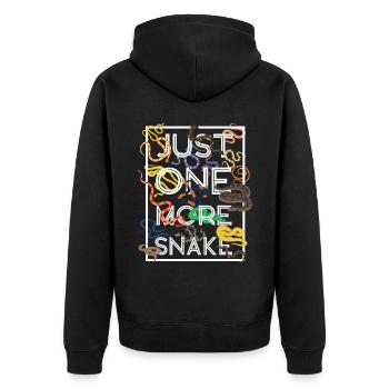 Snake Serpent Just One More Snake - Unisex Premium Organic Zip Hoodie - black - Back - Nico (187cm)