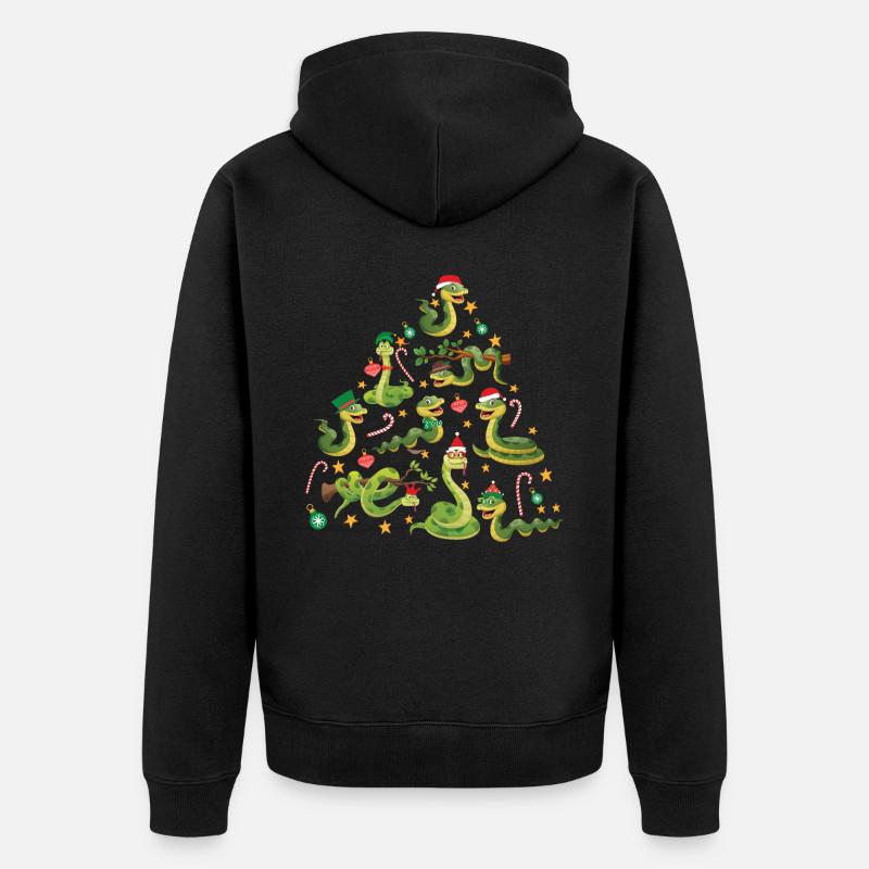 Arbre de Noël Serpent - Veste à capuche bio Premium Unisexe - noir