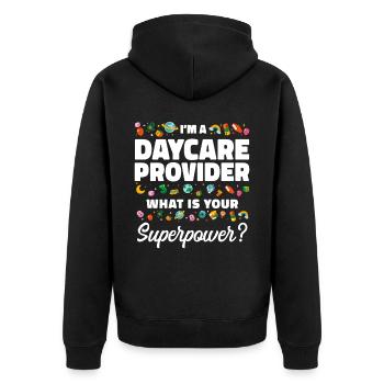 Fournisseur de services de garde d’enfants Enseignant - Veste à capuche bio Premium Unisexe - noir - Dos - Nico (187cm)