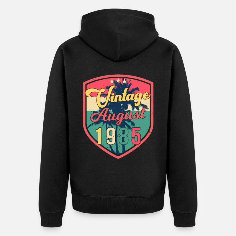 August 1985 Geschenkidee - Unisex Premium Bio Zip Hoodie - Schwarz