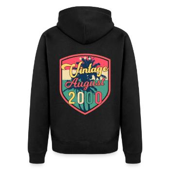 Meilleur mois de naissance Août 2000 - Veste à capuche bio Premium Unisexe - noir - Dos - Nico (187cm)