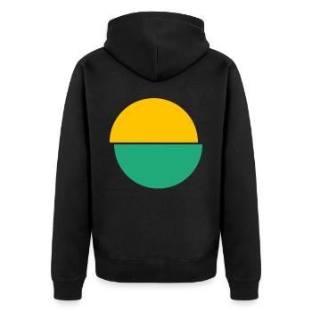 Split Circles Conception Jaune Et Vert - Veste à capuche bio Premium Unisexe - noir - Dos - Nico (187cm)