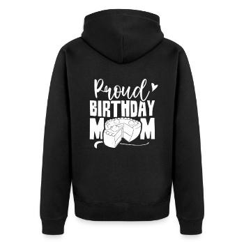 Stolze Geburtstags Mama Mutter Geburtstag Mami - Unisex Premium Bio Zip Hoodie - Schwarz - Hinten - Nico (187cm)