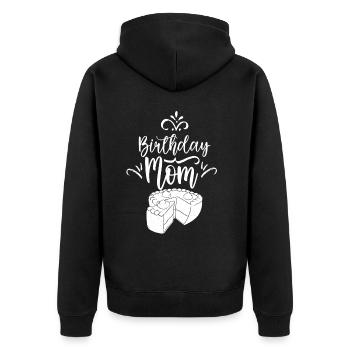 Geburtstag Mama Party Mutter Mami - Unisex Premium Bio Zip Hoodie - Schwarz - Hinten - Nico (187cm)
