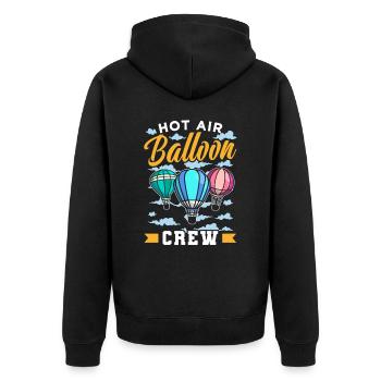 Heißluftballon Besatzung Ballonfahrer Ballonflug - Unisex Premium Bio Zip Hoodie - Schwarz - Hinten - Nico (187cm)