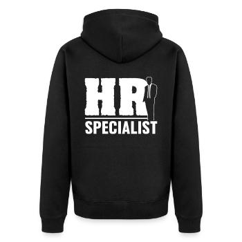 Hr Specialist Human Resources Personnel - Unisex Premium Organic Zip Hoodie - black - Back - Nico (187cm)